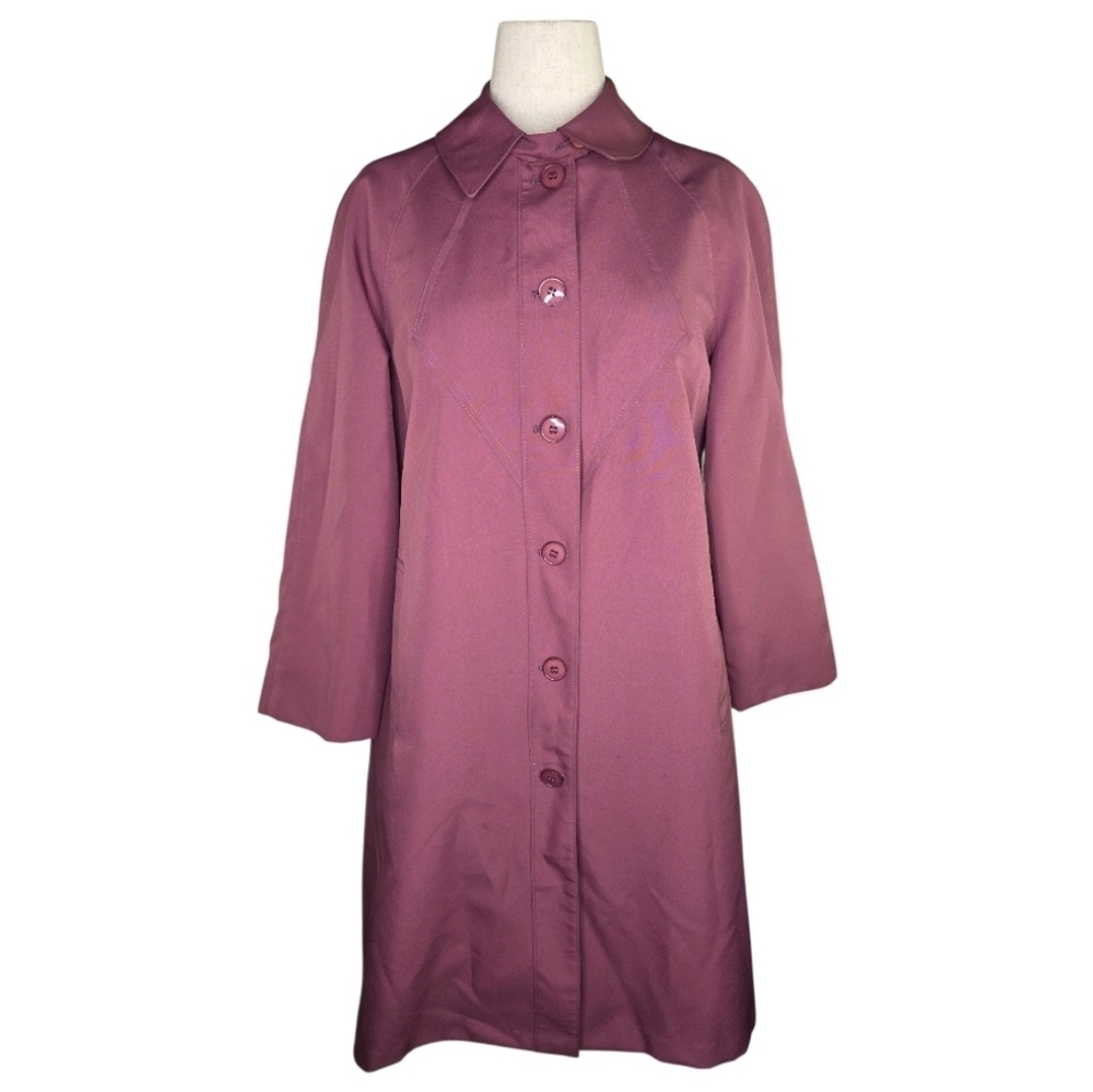 Vintage Misty Harbor Mauve Button Coat ILGWU Made in USA 10P Quiet Luxury